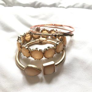 Charming Charlie | Set of 5 | Gold/Rose Bracelets
